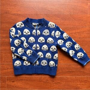 The Bonniemob - Kid Zip Cardigan  otter Pattern 5% Cachemire